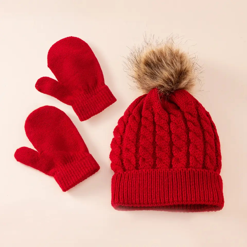 Monochrome Warm Kids Winter Knitted Caps