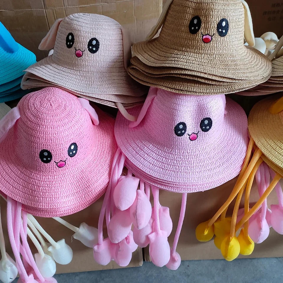 Child Kids Bucket Straw Hat