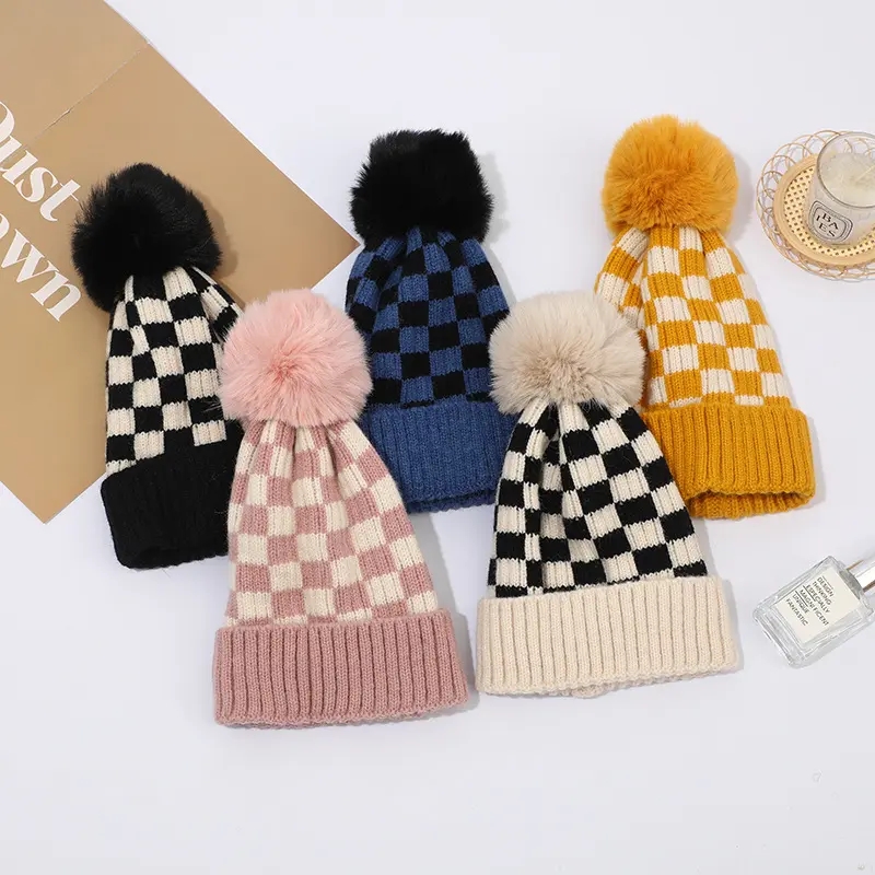 Warm knit winter kids beanie hat