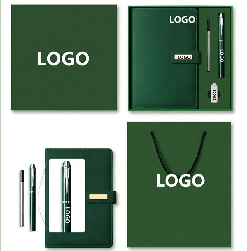 OEM Custom Logo Promotional Teacher Gift Office Accessory Company set Corporate Notebook flash drive Business Gift Set for men