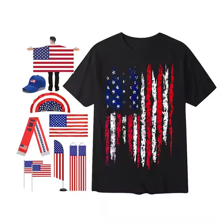 2025 Large-Scale Event Election President Campaign Tshirt 100% Polyester Cotton Cheap Custom T-shirt for Men