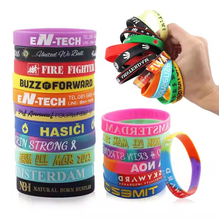 Professional Design Logo Silicone Rubber Bracelet Wholesale Silicone Bracelet Wristband Printing Custom Silicone Wrist Band